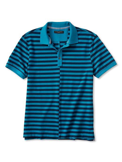 Banana Republic Mens Signature Pique Polo Size L Tall - Truly Teal
