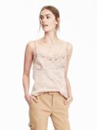 Banana Republic Hertiage Lace Cami Size 0 Petite - White Peach