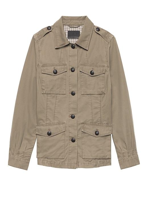 Banana Republic Womens Petite Four-pocket Utility Jacket Tuscany Green Size Xs