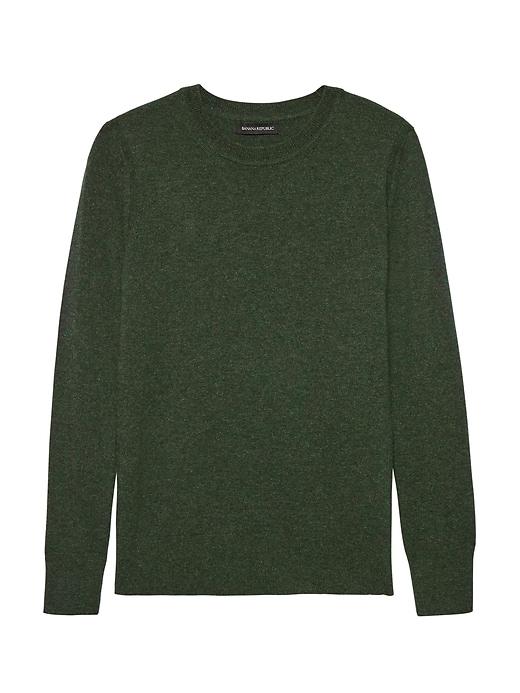 Banana Republic Womens Italian Merino-blend Crew-neck Sweater Forest Green Size L