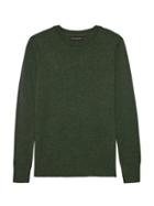 Banana Republic Womens Italian Merino-blend Crew-neck Sweater Forest Green Size L