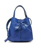 Banana Republic Womens Italian Leather Bow Bucket Bag Deep Royal Size One Size