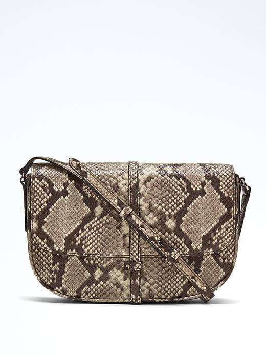 Banana Republic Snake Half Moon Crossbody - Gray Snake