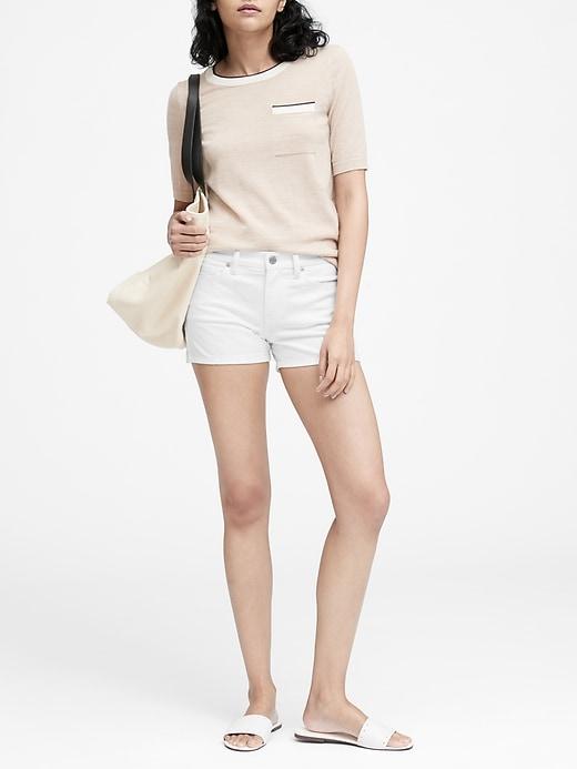Banana Republic Petite Mid-rise Stain-resistant 3&#34; Denim Short