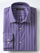 Banana Republic Mens Grant Fit Textured Stripe Supima Cotton Shirt - Mythical Purple