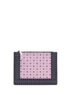 Banana Republic Womens Double Zip Pouch Iris & Goldenrod Size One Size
