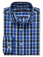 Banana Republic Mens Camden Fit Saturated Check Non Iron Shirt Size Xs - Blue Willow