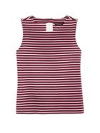 Banana Republic Womens Stripe Button-back Shell Red Stripe Size M