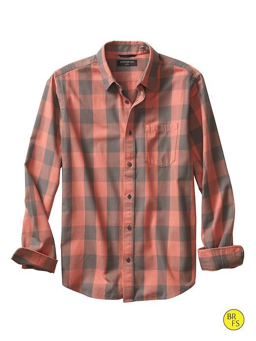 Banana Republic Factory Slim Fit Plaid Twill Shirt Size L - Plaid