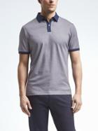 Banana Republic Luxury Touch Heathered Polo - Navy