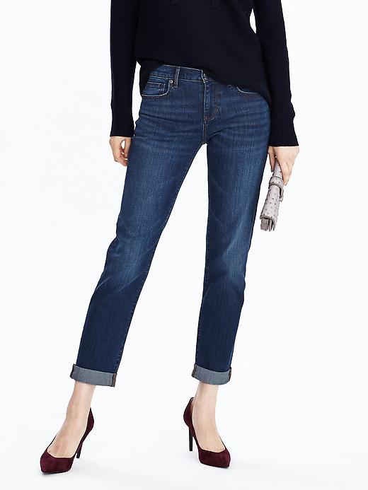 Banana Republic Womens Straight Jean Size 00 Petite - Medium Wash