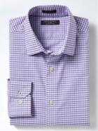 Banana Republic Mens Camden Fit Non Iron Stretch Gingham Shirt - Classic Lavender