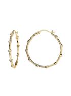 Banana Republic Womens Everyday Luxuries 14k Gold-plated Cz Hoop Earring Gold Size One Size