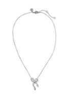 Banana Republic Womens Pave Bow Necklace Silver Size One Size