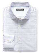 Banana Republic Tailored Slim Fit Non Iron White Stripe Shirt Size L - School Red