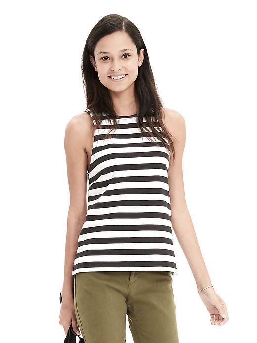 Banana Republic Womens Bold Stripe Cutaway Tank Size 0 - White