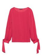 Banana Republic Womens Petite Tie-cuff Top Red Coral Size Xxs