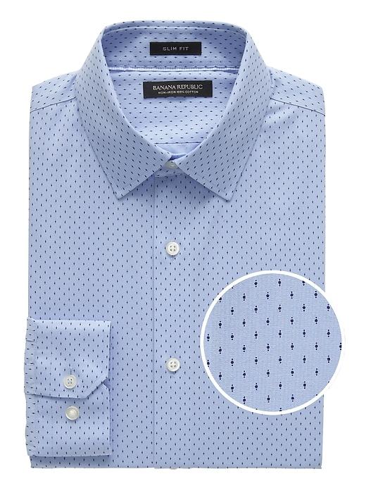 Banana Republic Grant Slim-fit Non-iron Print Dress Shirt