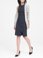 Banana Republic Womens Twill Racer-neck Sheath Dress Navy Size 0