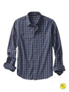 Banana Republic Factory Slim Fit Plaid Twill Shirt Size L - Blue Plaid
