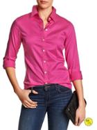 Banana Republic Womens Factory Non Iron Fitted Sateen Shirt Size 0 - Happy Pink