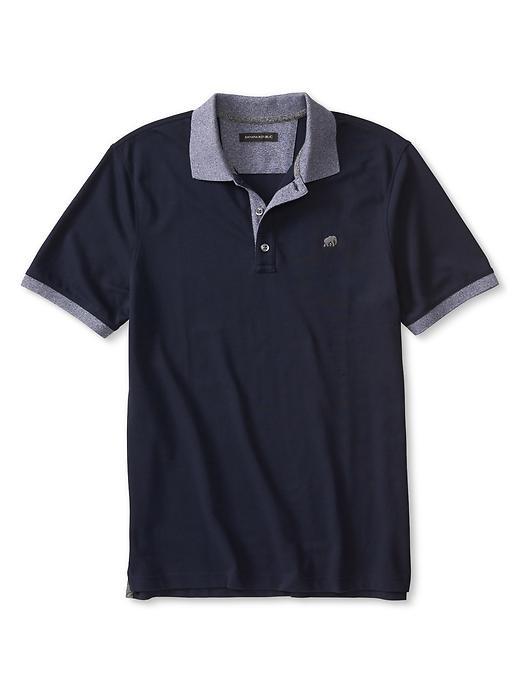 Banana Republic Mens Colorblock Signature Pique Polo Size L Tall - Preppy Navy
