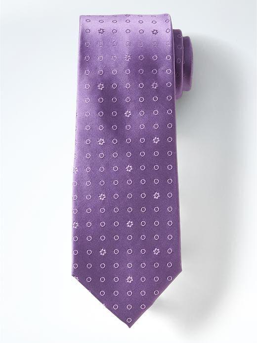 Banana Republic Floral Dot Silk Nanotex Tie - Purple Fog