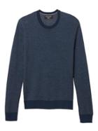 Banana Republic Mens Italian Merino Wool Birsdeye Crew Pullover - Admiral Blue