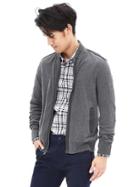 Banana Republic Mens Luxe Touch Track Jacket Size L Tall - Charcoal Heather