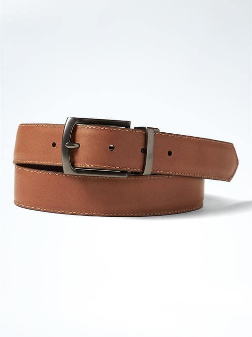 Banana Republic Mens Reversible Leather Belt - Cognac
