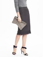 Banana Republic Womens Limited Edition Eyelet Pencil Skirt Size 0 - Mink Grey