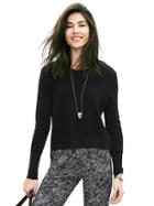 Banana Republic Mixed Media Cropped Pullover Size Xl - Black