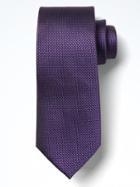 Banana Republic Mens Textured Grid Silk Nanotex Tie - Purple Candy