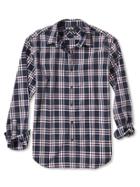 Banana Republic Mens Camden Fit Bold Check Custom 078 Wash Shirt - Preppy Navy