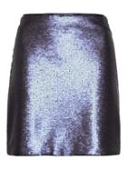 Banana Republic Womens Petite Sequin Mini Skirt Matte Navy Blue Sequin Size 00