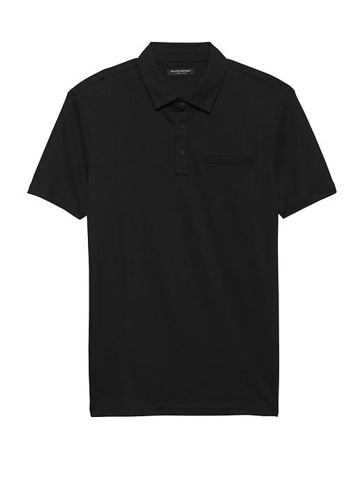 Banana Republic Mens Luxury-touch Performance Polo Shirt Black Size Xl