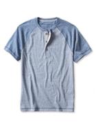 Banana Republic Mens Vintage Short-sleeve Henley True Tulum Size L