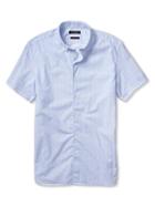 Banana Republic Short Sleeve Triangle Print Custom 078 Wash Shirt Size L Tall - Harbor Blue