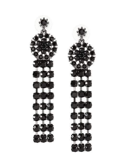 Banana Republic Womens Fringe Chandelier Earring Jet Size One Size