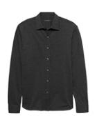 Banana Republic Mens Grant Slim-fit Performance Knit Textured Shirt Black Size Xxl