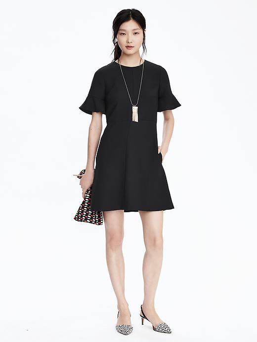 Banana Republic Womens Flutter Sleeve Dress Size 0 - Black