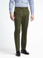 Banana Republic Slim Olive Cotton Linen Suit Trouser - Olive