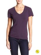 Banana Republic Factory Short Sleeve Vee Size L - Political Purple