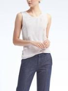 Banana Republic Womens Side Ruffle Modal Tank - White