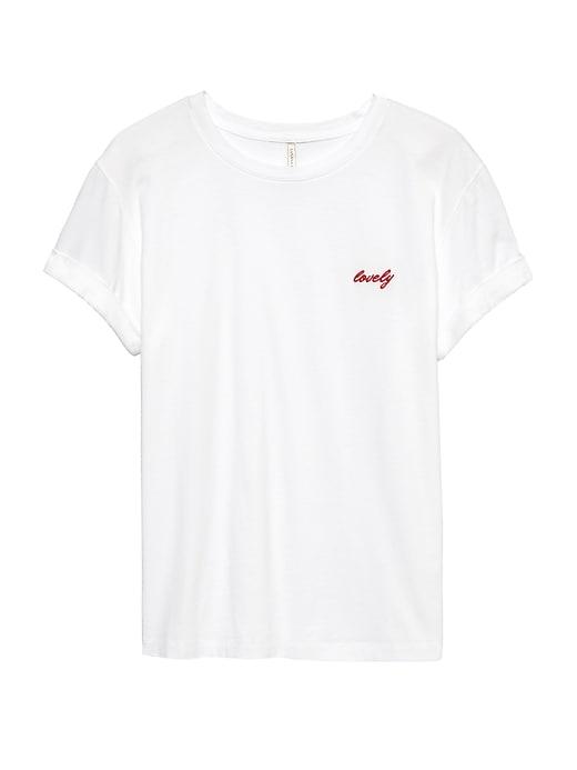 Banana Republic Womens Supima Cotton Graphic Boyfriend Tee Pure White Size S