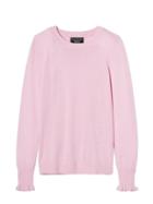 Banana Republic Womens Italian Superloft Ruffle Cuff Crew Pale Pink Size Xl