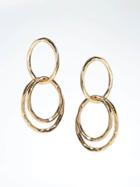 Banana Republic Hammered Double Hoops - Gold