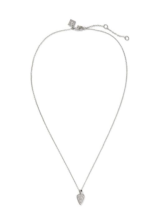 Banana Republic Womens Pave Heart Pendant Necklace Clear Size One Size