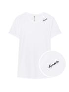 Banana Republic Womens Supima Cotton Embroidered T-shirt White Size L