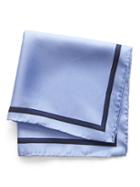 Banana Republic Mens Solid Border Silk Pocket Square Marfa Blue Size One Size